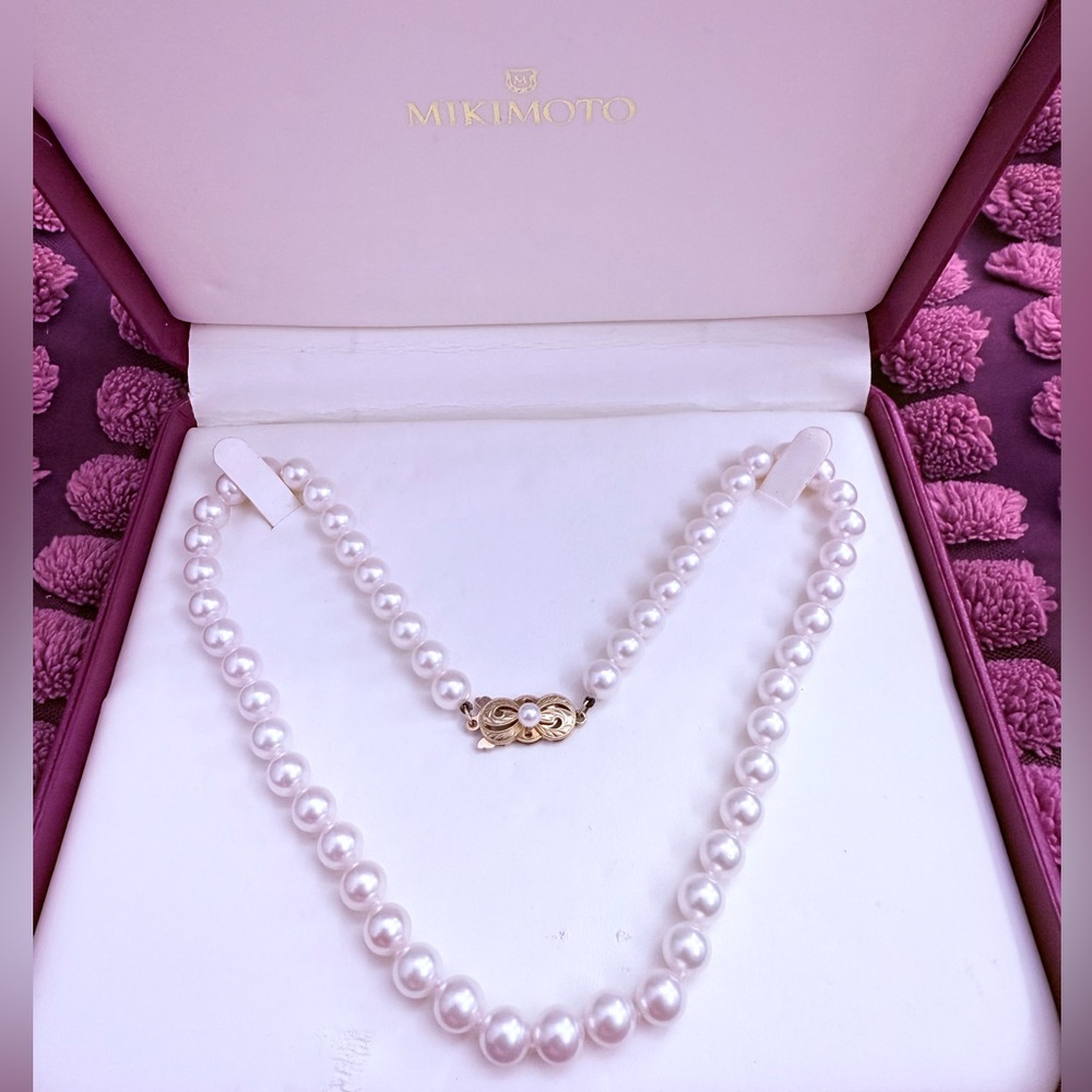 Mikimoto Classic Pearl Necklace with Gold Clasp